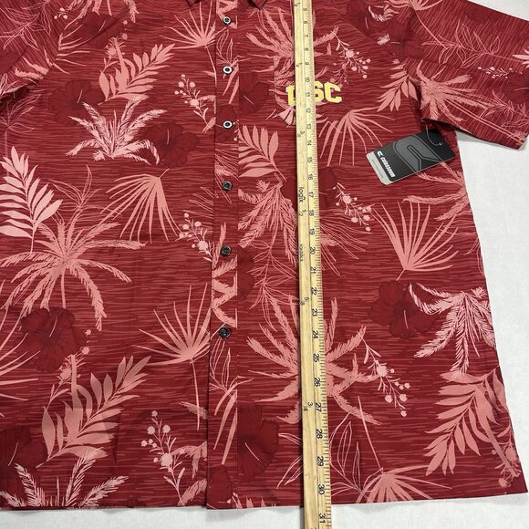 NWT USC Trojans Colosseum Shirt Men Red Floral Hawaiian Aloha Collar Size Large - Picture 8 of 11